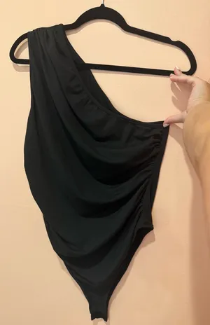 SheIn One-Shoulder Black Women's Bodysuit thumbnail 1