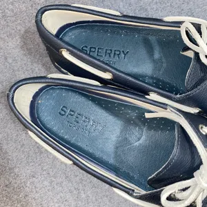 Sperry Top Sider Boat Deck Shoes Womens 9.5 M Blue Green Canvas Upper Leather thumbnail 6