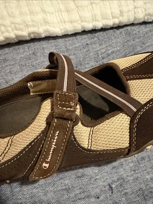 Y2K Vintage Champion Mary Jane’s in pink brown and beige. thumbnail 10