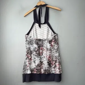 Studio Y Size Large Tiered Ruffle Halter Top Blouson Y2K Fairy Grunge Romantic thumbnail 6