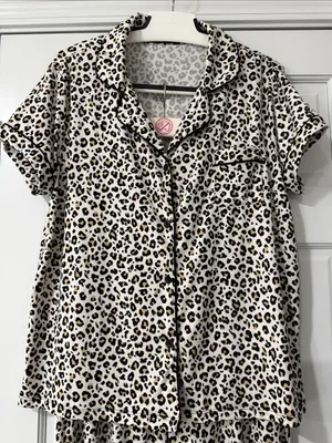 TART INTIMATES Leopard Print Pajama Set Size L women Pants Top thumbnail 2