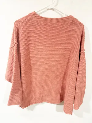 Free People Beach Rosie Pink Hailee Cotton Knit‎ Sweater Size Small thumbnail 5