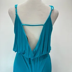 Turquoise Maxi Dress Knit Strappy Backless ModCloth by South Grand Size Medium thumbnail 9