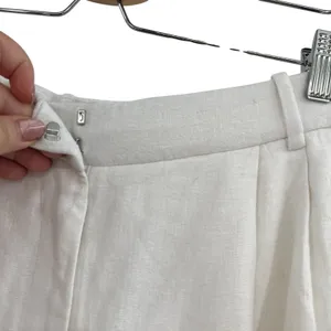 Abercrombie Sloane Tailored Shorts Linen Blend High Rise White Size 32‎ 14R thumbnail 4