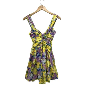 For Love And Lemons Floral Cassia Mini Dress Lemon Asymmetrical Bodysuit XXS thumbnail 6