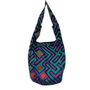 Womens Hippie Crossbody bag, Hobo Hand made Shoulder bag, Tribal Boho 17.5 X 15 thumbnail 2