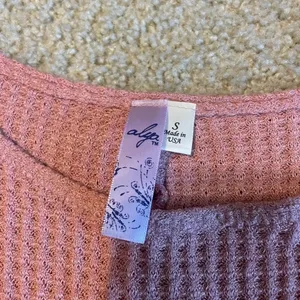Pink‎ waffle knit long sleeve Pink thumbnail 2
