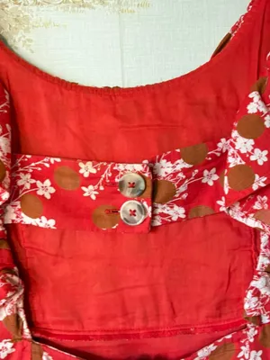 Free People Red Floral Cutout Ruffle Backless Mini Dress Festival Coquette L thumbnail 8
