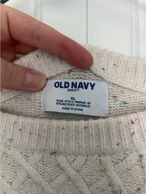 Old Navy White Cable Knit Sweater thumbnail 2