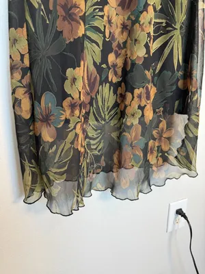 Vintage 90s Romantic Dark Green Dress thumbnail 2