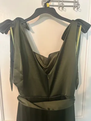 Revelry Green Satin Bridesmaid dress thumbnail 5
