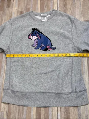 90's Vintage Disney Store Gray Crewneck Sweater with Eeyore Graphic Size Medium thumbnail 7