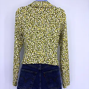 Maeve by Anthropologie Button Ruched Print Long‎ Sleeve Shirt Women's Medium thumbnail 5
