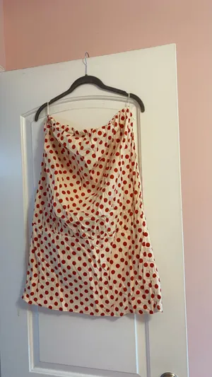 Zara Polka Dot Bandeau Dress thumbnail 5
