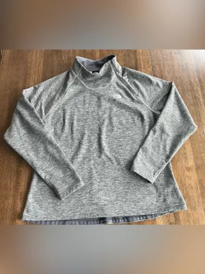 North Face Canyonlands Pullover Fleece Gray Cowl Neck with Zipper - XL thumbnail 2