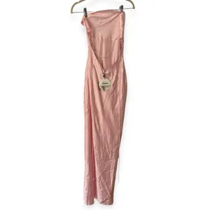 NWD Babyboo Misha Maxi Dress Blush Pink Satin Size Small thumbnail 4