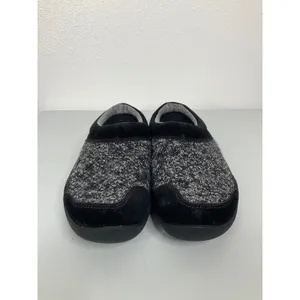 Kuru Draft Womens‎ 10 Black Grey Knit Suede Orthopedic Slipper Mules 200106100 thumbnail 2