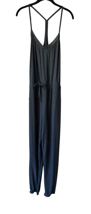 Beyond Yoga Womens Black Racerback Mesh Trim Drawstring‎ Jumpsuit Medium thumbnail 1