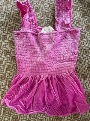 Anthropologie Pink Velvet Top thumbnail 1