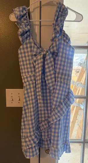 Gingham Spring Dress Blue thumbnail 1