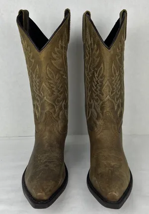 Laredo Cowgirl Boot Women Sz 6M Distressed Brown Leather Western Point Toe 50194 thumbnail 1
