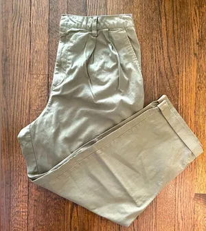 GAP Women's Olive Green Pleated Chino Pants size 14 thumbnail 1