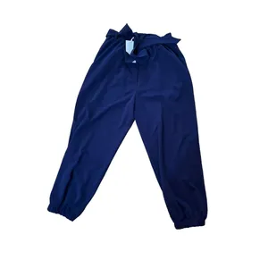 Women's Grace Karin Casual Self Tie Bow-Knot Ankle Length Pants Med NWT‎ Blue thumbnail 3