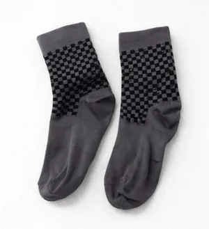 Bontrager checkered cycling socks size Small Gray thumbnail 1