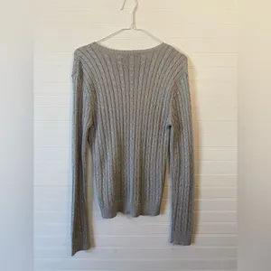 Lauren Ralph Lauren Metallic Sliver Cable Knit Sweater thumbnail 4