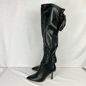 Gianni Bini Delilah Black Boots Sz 6 Bow Back Stretch Over-the-Knee New thumbnail 4