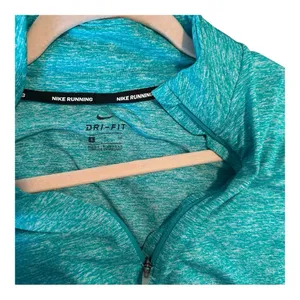 Nike Womens Teal Quarter-Zip Long Sleeve Athletic Pullover Sweatshirt Active thumbnail 3