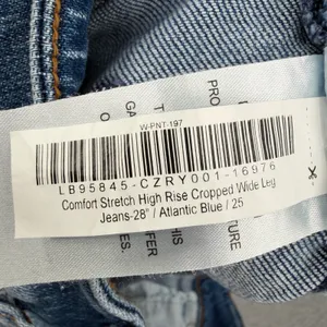 Quince Comfort Stretch High Rise Cropped Wide Leg Denim Jeans Atlantic Blue 25 thumbnail 7