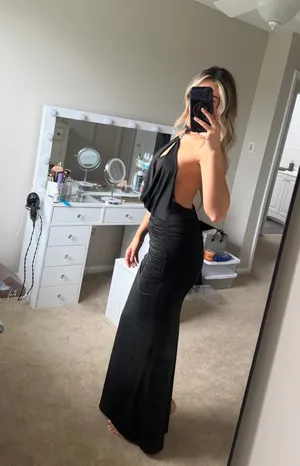 Peppermayo black lowcut dress with silver hardware thumbnail 6