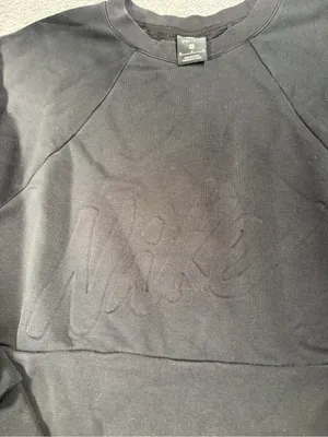 Nike Black Cropped Crewneck Sweatshirt logo medium thumbnail 4