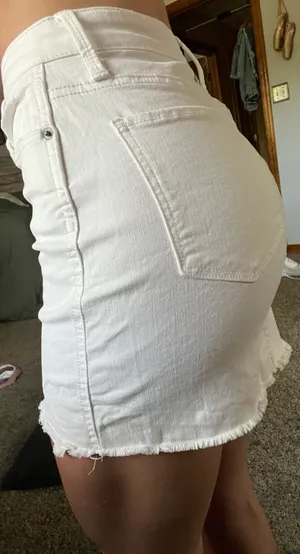 White Denim Skirt  thumbnail 3