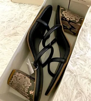 NWT A New Day Cass black snake block heel sandals thumbnail 1