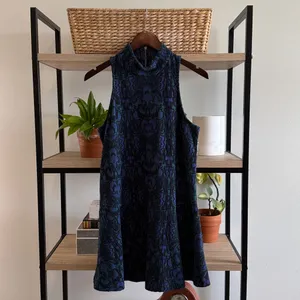 Free People Amelia Knit Jacquard Sleeveless Halter Mini Dress, S thumbnail 2