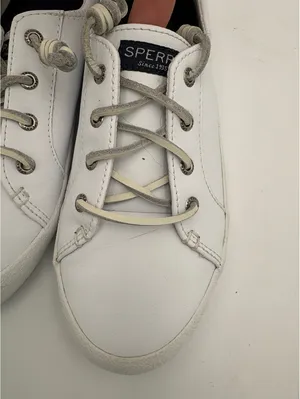 Sperry Woman’s 8.5 White Leather Casual Sneakers thumbnail 4