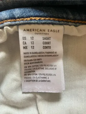 American Eagle Outfitters Women's Skinny Jeans - Medium Blue Wash size 12 SHORT thumbnail 3