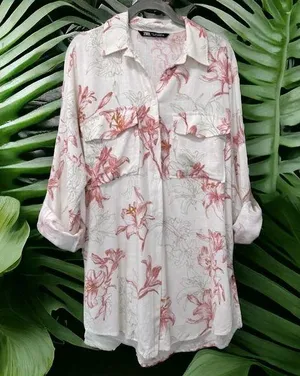 Zara Floral Tunic Blouse thumbnail 1
