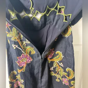 Farm Rio Black Ravenala Short Sleeve Maxi Dress XS thumbnail 10