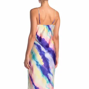 NWOT KENEDIK X Nordstrom Cowl Neck Tie Dye Midi Slip Dress thumbnail 5