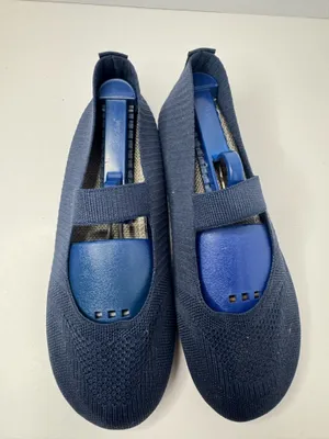 Husdnier Navy Blue Knit Mary Jane Loafers Women's Size EU41 thumbnail 2