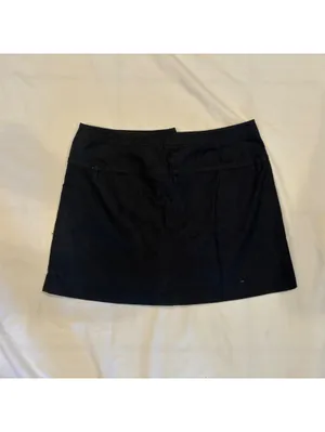 Studio 1940 Dark Blue Stretch Denim Look Mini Skort Utility Y2K Boho Size 8 thumbnail 4
