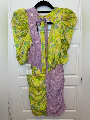 For Love & Lemons Dubois Mixed Print Freedom Floral Mini Dress Size Small NWT thumbnail 4