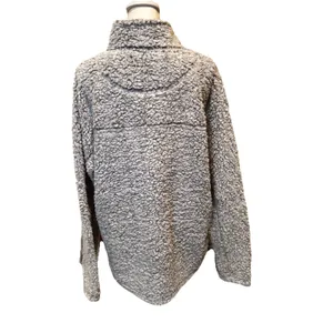 True Grit‎ Frosty Tipped Sherpa Pullover Women's Large Gray 1/4 Zip Fleece Soft thumbnail 2