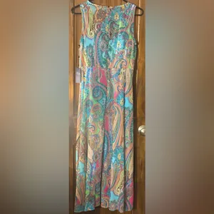 Tommy Hilfiger Colorful Paisley High Low Dress thumbnail 4