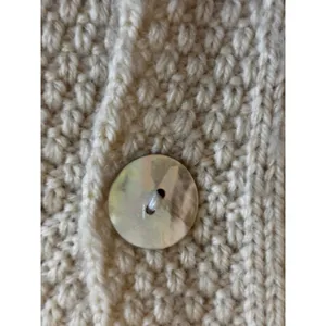 Carraig Donn Cardigan Sweater Cream Merino Wool Aran Knit Irish Fisherman thumbnail 6