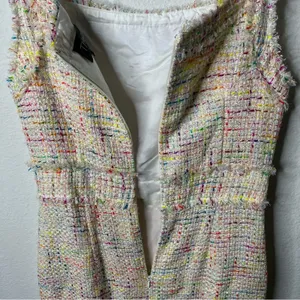 Theia Colorful Multi Tweed Sheath Dress Sleeveless Womens Size 10 thumbnail 7