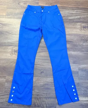 Jaanuu Royal Blue Flare Leg Scrub Pants J95043-RYLC-XS Snap Hem New thumbnail 1